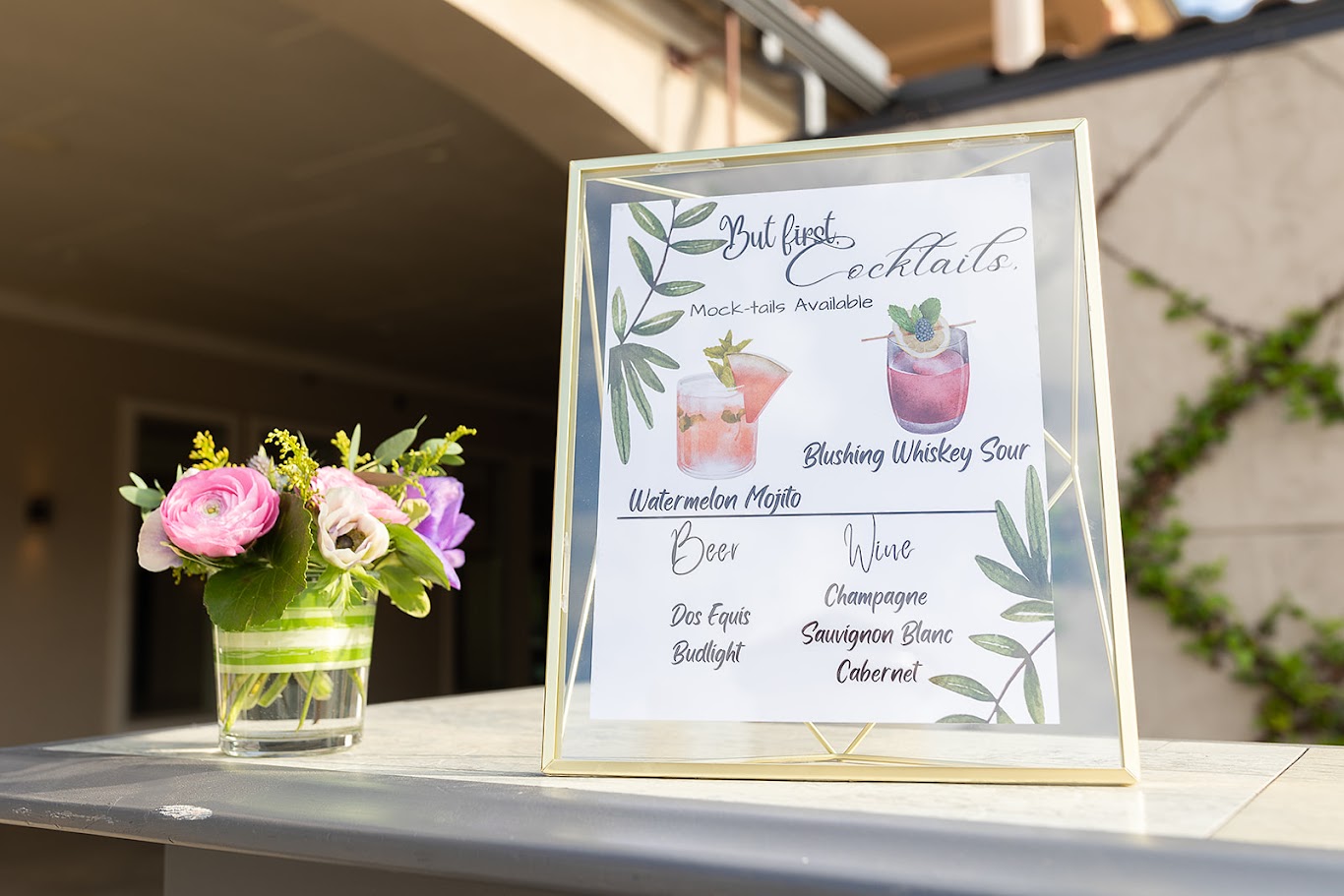 signature cocktail sign at wedding