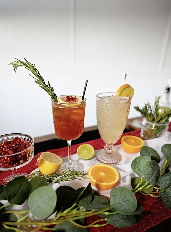 cocktails with citrus garnishes